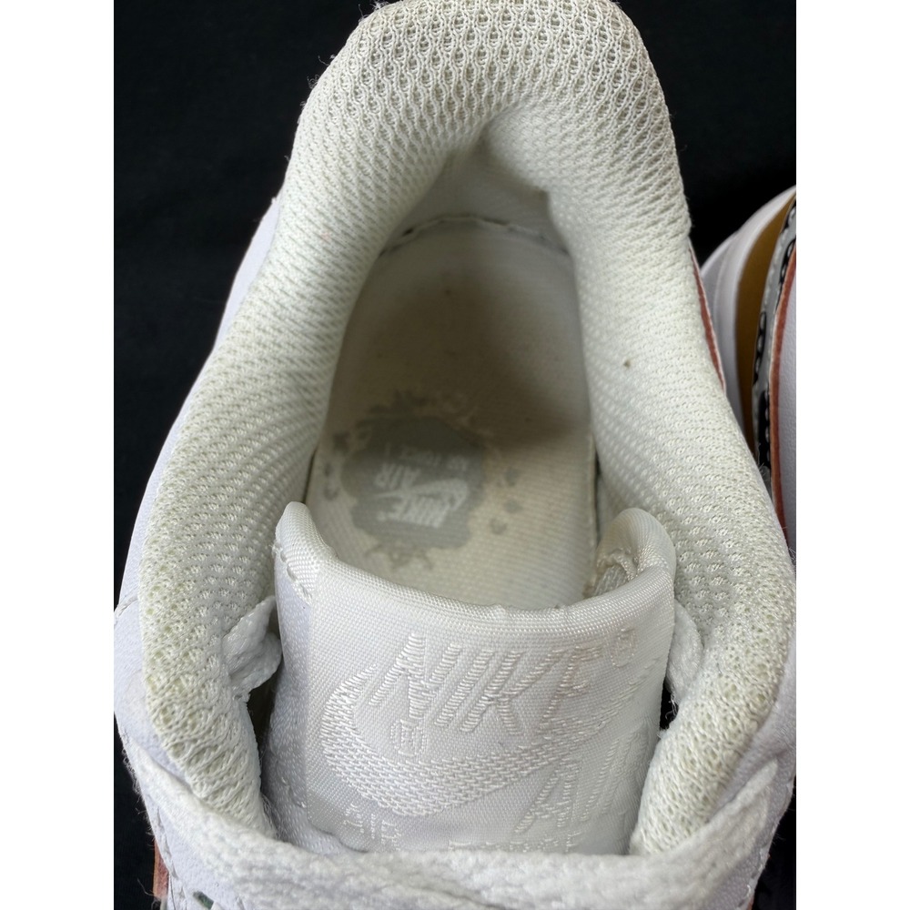 Nike Air Force 1 Low Animal Cow Print White Mustard Yellow Sneakers Womens 7.5 - Picture 9 of 16